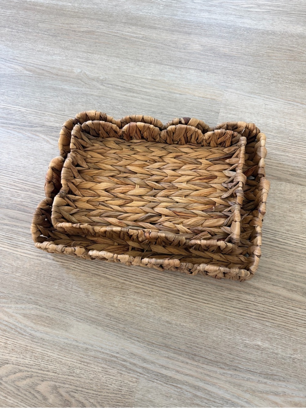 Woven Seagrass Tray Set - Natural Brown